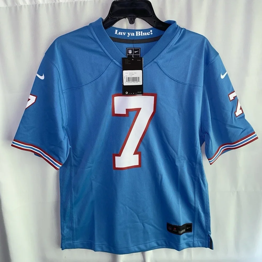 NWT Tennessee Titans Malik Willis Nike Game Jersey‎ Youth Large Throwback Blue